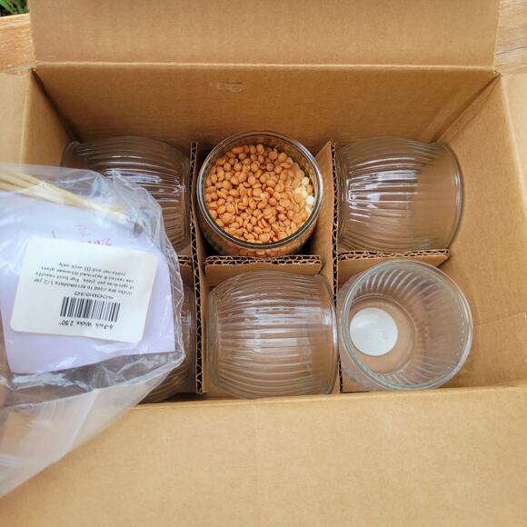 Pink Zebra Glimmer DIY Candle Making Kit 6 Jars + Wicks (Display Set), 2.5" - Picture 1 of 4